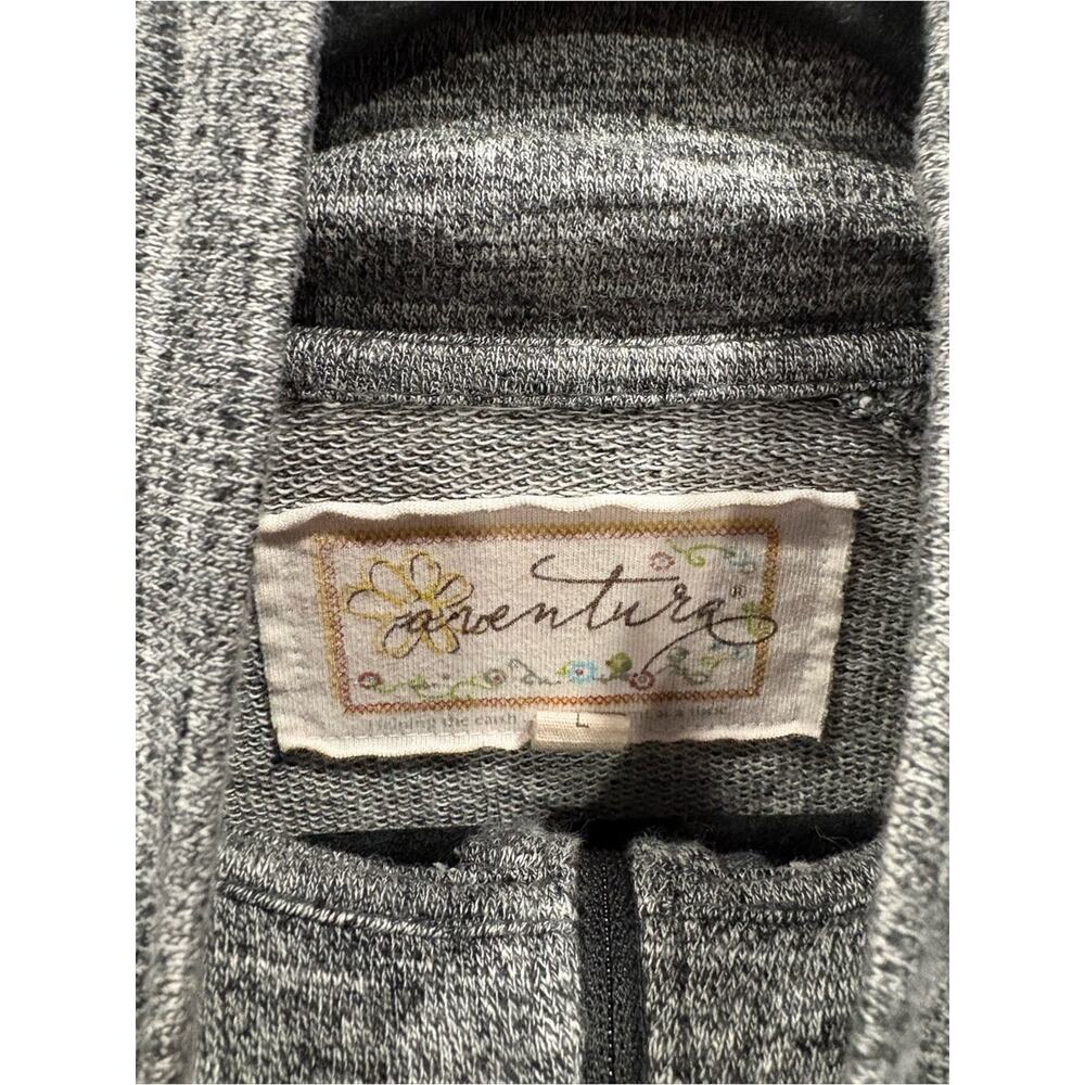 Aventura Heathered Gray Quarter-Zip Ruched Outdoor Tunic Top Womens Large Cotton - Picture 2 of 7